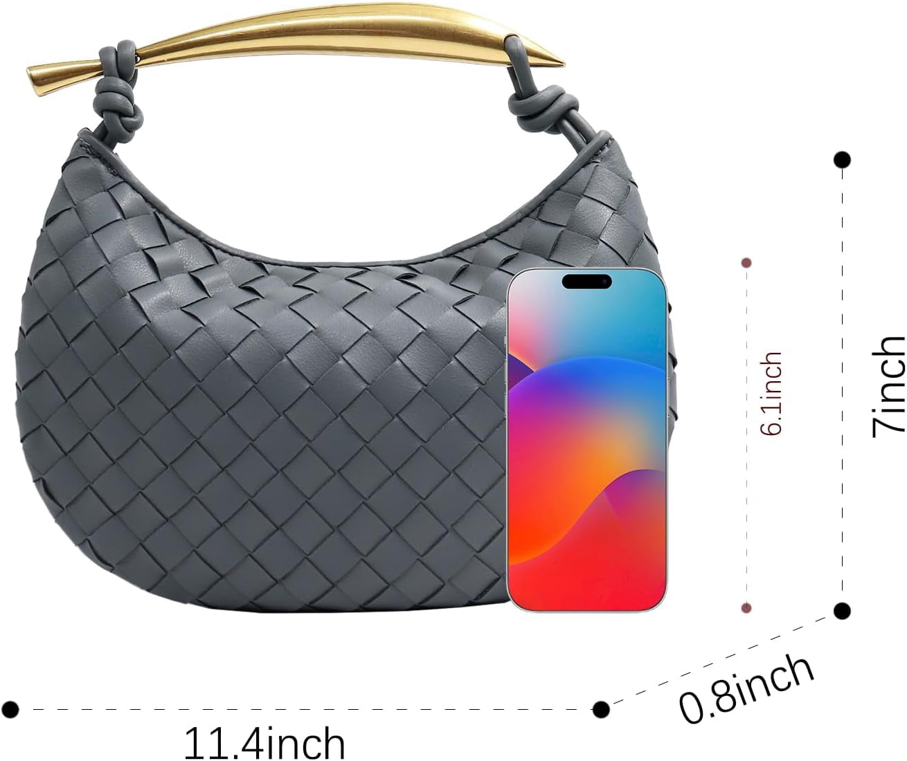 Woven Leather Dumpling Bag Dinner Handbag For Women Purse Hobo Bag Knotted Evening Bag Knotted Handbag