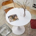 thumbnail image 4 of White Round Dining Table, 24 Inches Tulip Round Kitchen Table, Mid-Century Leisure Table for Small Places, Dining Room, Living Room, Cafe, 4 of 7