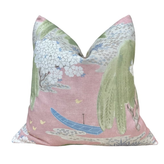 Pillow Cover in Blush. High End Pillow Cover, Floral Pillow Cover in Pink, Green, Blue, Decorative Accent Pillow Cover