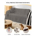 thumbnail image 4 of Black Striped Couch Cover for 2 Cushion Couch, Modern Simple Farmhouse Beige Vintage Washable Love Seat Sofa Covers Slipcover, Throw Sofa Covers for Pets, Furniture Protector 71"x102", 4 of 9