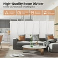thumbnail image 3 of GOFLAME 6 Ft Room Divider, 6 Panel Folding Wall Divider, Freestanding Partition with Adjustable Foot Pads, Perfect Privacy Screen for Home Office, White, 3 of 9