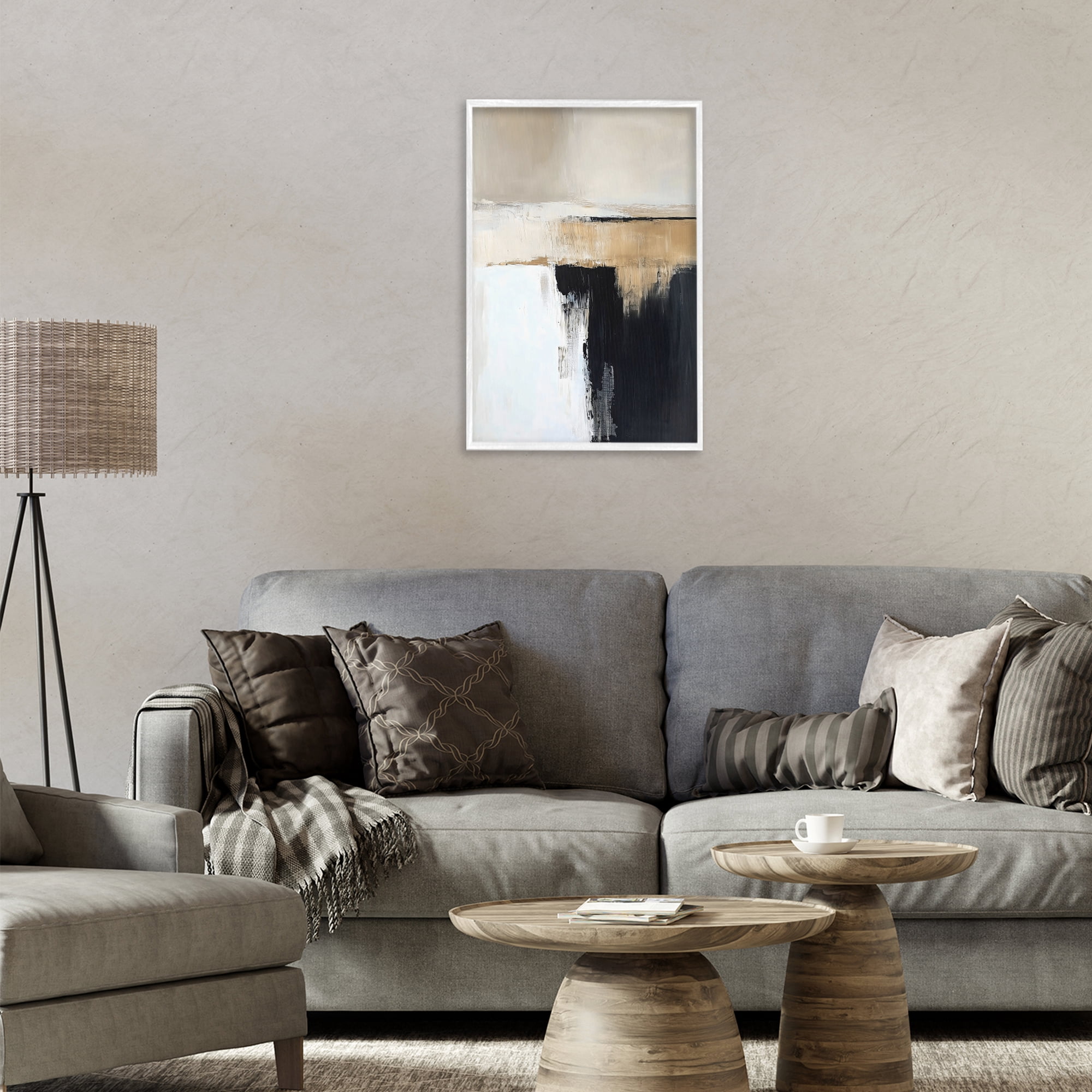 Stupell Industries Desert Horizon Muted Abstract White Framed Giclee Art, design by Gina Kelly
