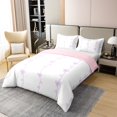 thumbnail image 3 of Ensemble de Literie avec Nœud Taille Simple, Lignes Violettes Housse de Couette 100 % Coton 2 Pcs, Déco Enfants Ados, Housse de Couette 3D Nœud Papillon Blanche Moderne Douce Réversible, 1 Taie d'Oreiller (Sans Couette), 3 of 6