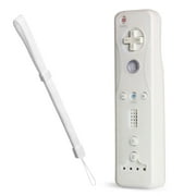 For Nintendo Wii Remote Controller Wrist Strap + Remote Controller Skin Case for Nintendo Wii Wii U by Insten, White