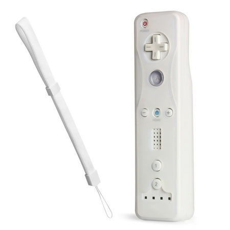 For Nintendo Wii Remote Controller Wrist Strap + Remote Controller Skin Case for Nintendo Wii Wii U by Insten, White