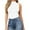 White, variant on Pisexur Women's One Piece Romper Round Collar Stretchy Tank Slim Fit Bodycon Jumpsuits Long Sleeve Short Sleeve Basic Elastic Bodysuit Jumpsuit