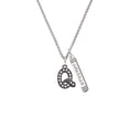 thumbnail image 2 of Delight Jewelry Black Nickeltone Crystal Initial - Q - Beaded Border - Silvertone Courage Strength Wisdom Honesty Bar Charm Necklace, 23", 2 of 4