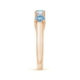 thumbnail image 3 of ANGARA Natural Half Eternity Five Stone Aquamarine and Diamond Wedding Ring in 14K Rose Gold for Women (Size-3.8mm) | March Birthstone, Anniversary, Jewelry Gift for Women | Natural Aquamarine Ring, 3 of 9