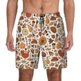 thumbnail image 2 of Picia Thanksgiving Food pattern Mens Swim Trunks with Compression Liner Stretch Beach Shorts Quick Dry with Zipper Pockets No-Chafing Board Shorts-Small, 2 of 9