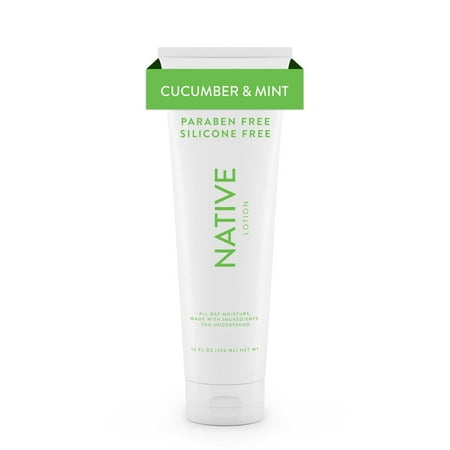 Native Natural Hand and Body Lotion, Cucumber and Mint, Paraben Free, Silicone Free, 12 oz