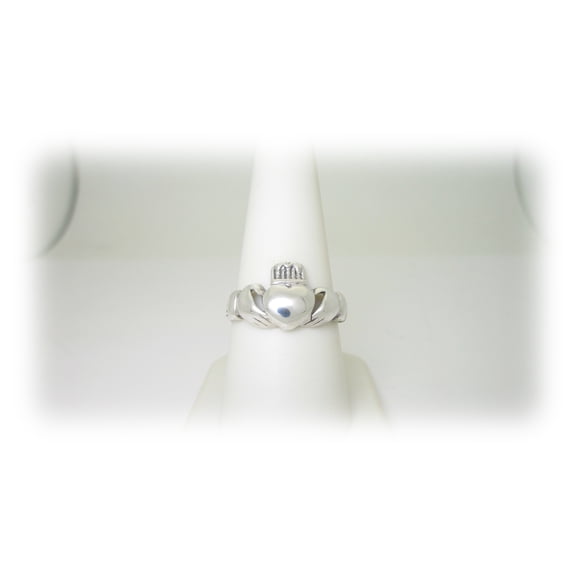 Irish Claddagh Wedding Ring Celtic Engagement Solid Sterling Silver Size 9