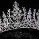 thumbnail image 3 of Tiara y corona de boda de Zirconia cúbica de lujo para mujer, joyería para el pelo de desfile grande, regalos de novia para quinceañera para mujer ShuxiuWang 1327537025412, 3 of 5