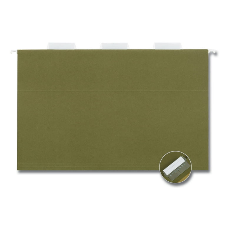 Hanging File Folders, Legal Size, 1/5-Cut Tabs, Standard Green, 50/Carton Hanging File Folders, Legal Size, 1/5-Cut Tabs, Standard Green, 50/Carton