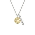 thumbnail image 2 of Delight Jewelry Goldtone Tree of Life Cutout Silvertone Be Strong and Courageous Bar Charm Necklace, 23", 2 of 4