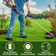 LawnMaster NPTGSP2517A No-Pull Gas Grass Trimmer with Electric Start 25cc 2 Cycle, 17 inch