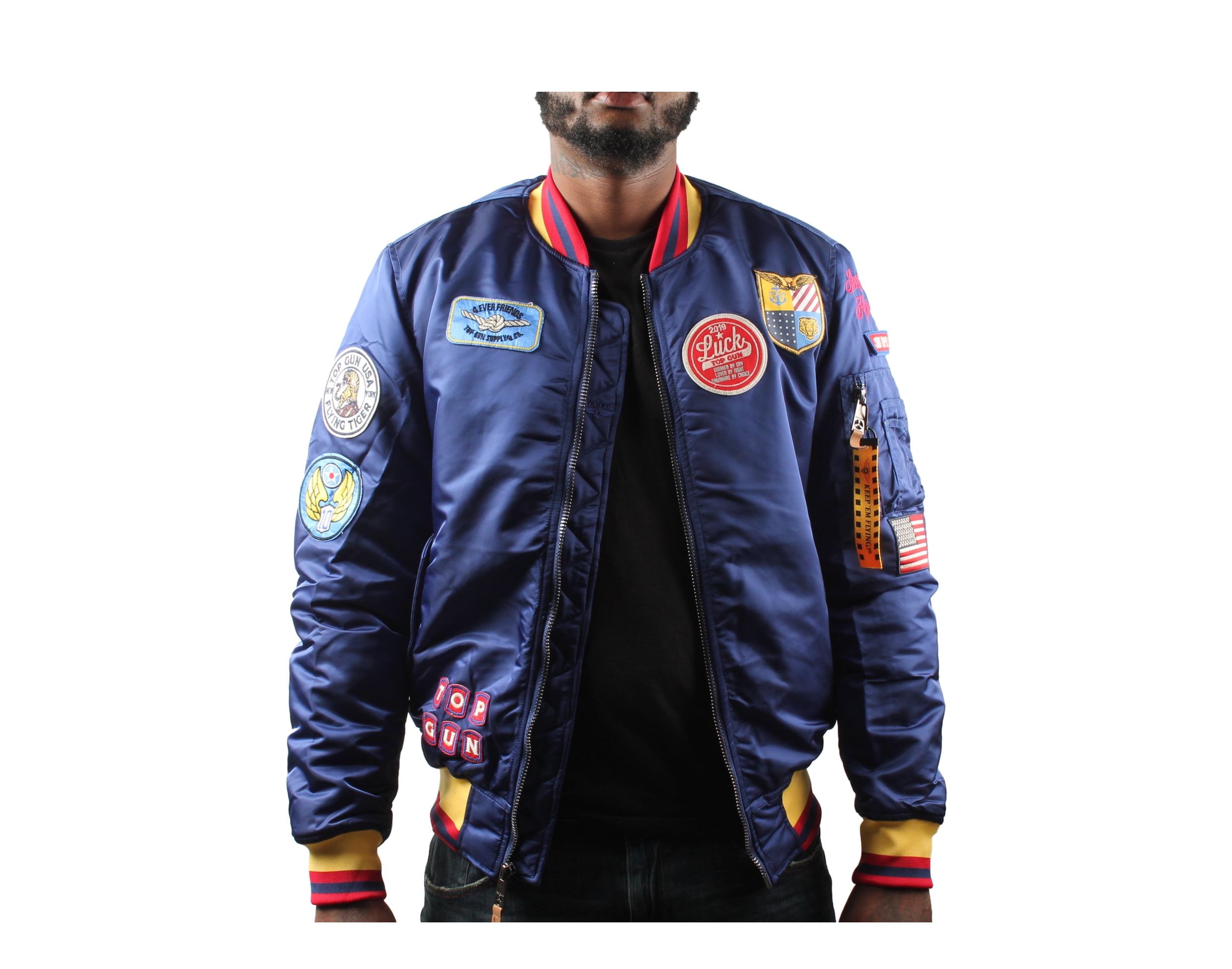 Top Gun Luck Bomber Blue Men's Jacket TGJ1909BLUE1