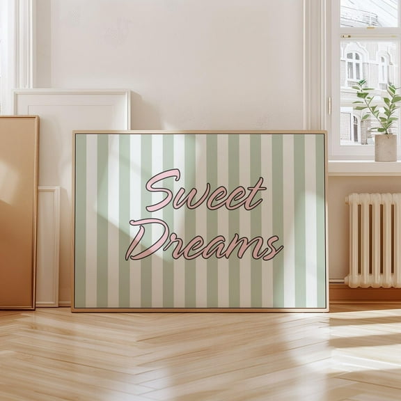 Sweet Dreams Poster, Dopamine Decor, Coquette Room Decor, Above Bed Decor, Sage Green Wall Art, Apartment Decor, Cute Room Decor Home Decor, 8x12 UNFRAMED