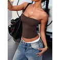 thumbnail image 6 of Womens Tube Tops Strapless Crop Tops Basic Backless Sleeveless Going Out 2026 Spring Summer Clothes Brown XL, 6 of 7