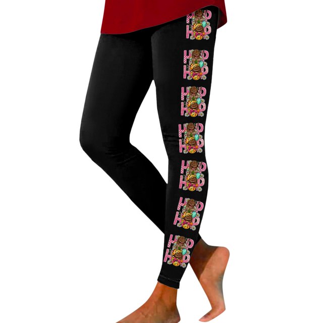 Wyzesi Compression Leggings with Pockets Women Women Comfortable Workout Out Leggings Easter Print Color Block Pants Soft Stretchy Leggings Leggings for Women No Front Seam Pack
