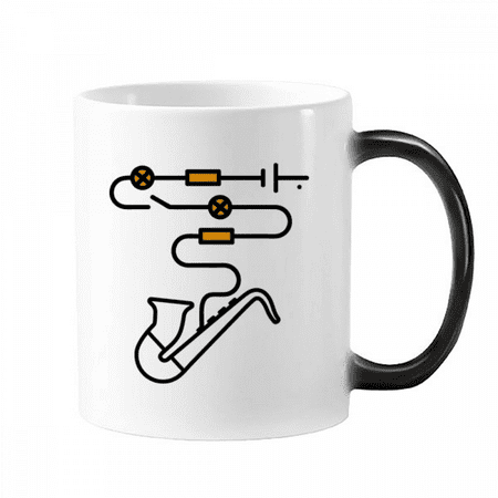 

Charging Instrument Saxophone Power Supply Mug Changing Color Cup Morphing Heat Sensitive 12oz
