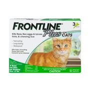 Frontline Plus for Cats Flea and Tick Treatment, All weights, Three .017 oz.
