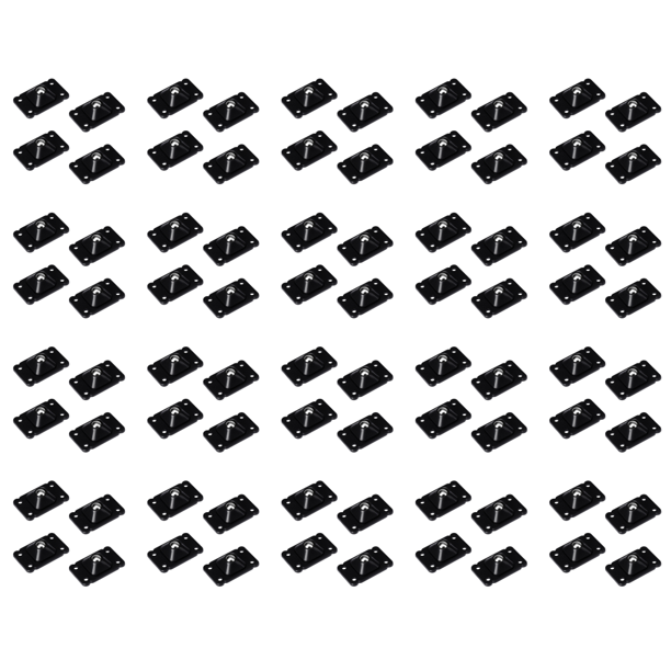 Poleas Giratorias Universales Autoadhesivas Acero Inoxidable 80 Uds. (negro)