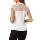 thumbnail image 3 of INSPIRE CHIC Women's Mesh Panel Top Round Neck Keyhole Sleeveless Blouse White S, 3 of 7