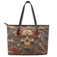 thumbnail image 2 of ZUXONGSY Skull Rose Print Top Handle Bag for Women Waterproof Top Handle Satchel Portable Travel Purse with Handle for Dating Shopping, 2 of 6
