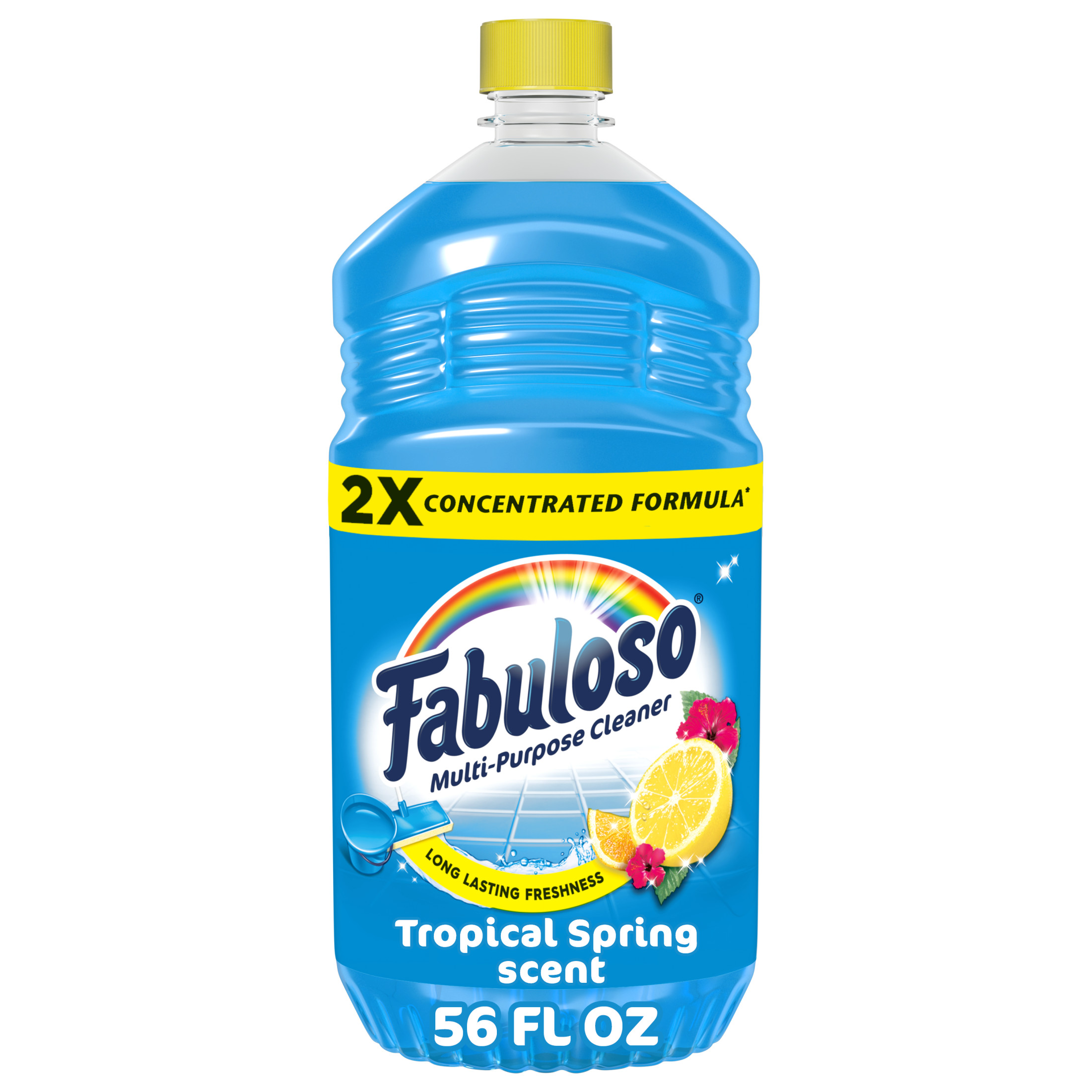 Fabuloso 2X Multi-Purpose Cleaner, No Rinse Floor Cleaner, Tropical Spring Scent, 56 fl oz