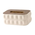 thumbnail image 3 of Estuche para servilletas, caja de pañuelos faciales, organizador decorativo moderno rectangular para Blanco, 3 of 7