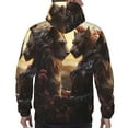 thumbnail image 7 of Picia Romantic Flower Lion Couple Pattern Casual Men's Hoodie - Lightweight Hooded Sweatshirt with Kangaroo Pocket, Comfortable Pullover for Everyday, Travel-Large, 7 of 7