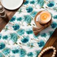 thumbnail image 3 of Teal Green Floral Table Runner 72 Inches, Vintage Cornflower Leaves Rustic Plants Bed Runner Dresser Scarves Tabletop for Indoor Outdoor Parties/Ceremony/Banquet, 14" x 72", 3 of 9