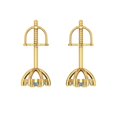 thumbnail image 4 of 0.28Ct Brilliant Round Cut Studs Synthetic Moissanite 14K Yellow Solid Solid Gold Everyday Dainty Earrings Screw Back, 4 of 7