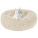 thumbnail image 1 of Suave y redonda canasta de perro y gato calmante anti estrés felpa gato y perro cojín, donut cómoda cama lavable para gatos y perros pequeño tamaño mediano blanco, 1 of 1