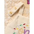 thumbnail image 4 of MORTTIC Newborn Baby Girl Birthday Romper Sleeveless "One" Letter Print Bodysuits Jumpsuits, 4 of 7