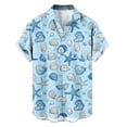 thumbnail image 5 of Bxsruta Men'S Casual Short Sleeve Button-Down Shirt with Turndown Collar and All-Over Print, Soft Breathable Polyester for Summer Outdoor Daily Wear, 3XL, 5 of 7