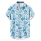 thumbnail image 4 of Blusa y camisa de manga corta con cuello vuelto para hombre, blusa informal de moda con cuello vuelto, blusa estampada de manga corta con botones, blusa de poliéster para hombre, 4 of 6