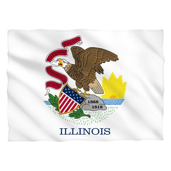 Illinois Flag (Front Back Print) Pillow Case