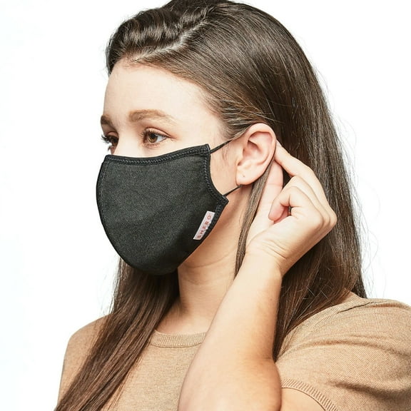 Shero 3-Layer Copper Face Mask With Nose Wire, Washable and Breathable Filtered Face Mask, (Black, M/L)