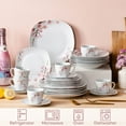 thumbnail image 6 of VEWEET 60 pieces Porcelain Dinnerware Set, Ivory White Dinner Set, Service for 12, 6 of 8