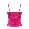 thumbnail image 4 of COMVALUE Polka Dots Tank Top for Women Teens Girls Cute Summer Tops | Y2K Lace Trim V Neck Camisole Slim Fit Going Out Tops Streetwear Hot Pink S, 4 of 6