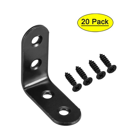 

Uxcell L Shape 45mmx45mmx19mm Black Corner Brace Angle Bracket 20 Pack