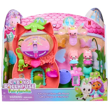 Gabby's Dollhouse Fairylandia, Kitty Fairy’s Flutter-riffic Playset with 12 Pieces & Exclusive Flutter-riffic Ring