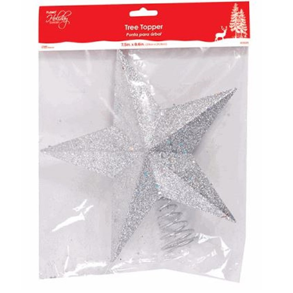 6 Gift Tags with baker's twine silver glittered Christmas stars 