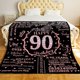 thumbnail image 2 of LHSHID 90th Birthday Gifts for Women Happy 90th Birthday Gift Ideas 90 Year Old Gifts for Wife Mom Grandma Nana Flannel Fleece Soft Throw Blanket for Bed Sofa 40"x50", 2 of 7