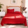 thumbnail image 5 of Lorviah 1800 Thread Count Soft Flat Sheet, Easy Care Breathable Cooling Top Sheet, California King Size, Red, 5 of 5