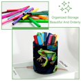 thumbnail image 3 of Mejore su organización con este portalápices cilíndrico y organizador de escritorio para maquillaje y suministros de arte, rana colorida, 3 of 5