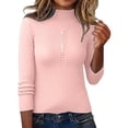 thumbnail image 3 of Cardigan Sweaters for Women Oversized Knit Top Cozy Autumn Casual Loungewear Long Sleeve Knit Pullover Sweater Top With Button Detail Soft Comfortable Casual Crewneck Blouse For Everyday Wear, 3 of 8