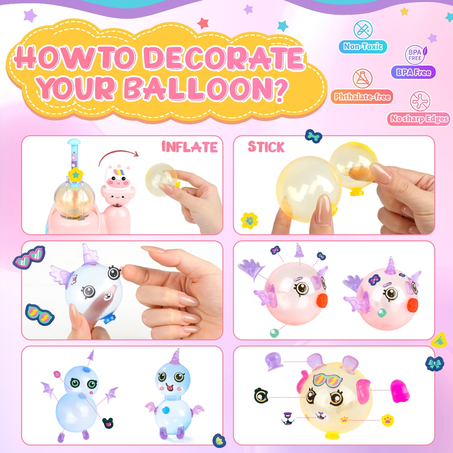 UUSUOO DIY Balloon Animal Kit with Pump,Balloon Making Kit for Kids,Craft Kits for Kids Ages 5-7,Christmas Birthday Gifts for Kids Boys Girls Ages 3+