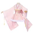 thumbnail image 2 of Disfraz de Cosplay de Anime My Hero Academia OCHACO URARAKA para Halloween, vestido de Lolita con kimono rosa para mujer, 2 of 4